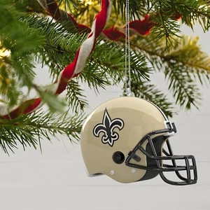🎁 NFL Xmas Ornament New Orleans Saints Football Helmet Magic Sound Box Hallmark - Picture 1 of 6