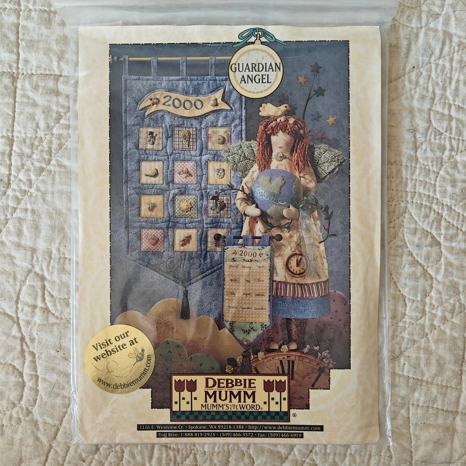 Banner y patrón de muñeca 1999 de colección "Ángel de la Guardia" y plantilla de Mumm's The Word Foto 1 de 4