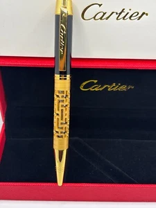 Luxury Cartier Crocodile Design GOlden+Black Body {Blue Ink} Ballpoint pen - Picture 1 of 7
