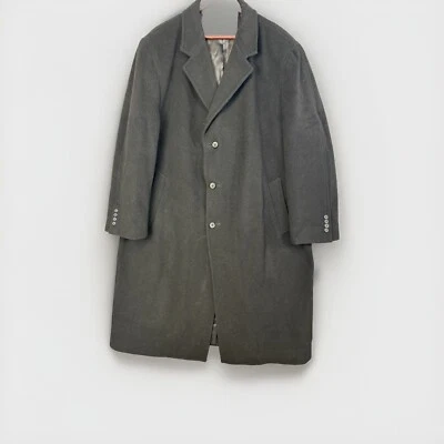 VTG Bill Blass Luxury Wool Cashmere Blend Overcoat 50R Black Classic Topcoat - Image 1 of 4