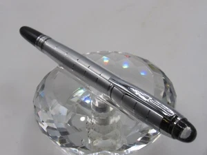 GREAT WRITERS S WALKER CRYSTAL HEAD SERIES SILVER CHECKED ROLLER BALL PEN - Picture 1 of 5