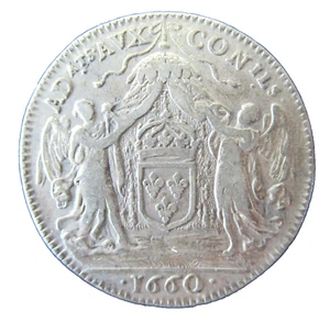 FRANCE-1660 -LAWERS TO THE KING'S COUNCIL -HAND OF JUSTICE - VERY RARE  SILVER - Picture 1 of 2