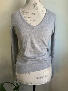 Suéter William De Faye Paris Cashmere Seda Para Mujer S Manga Larga Cuello en V Gris T4 - Imagen 1 de 12