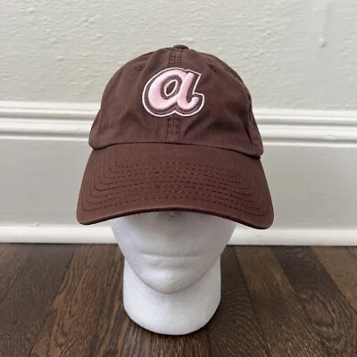 Womens Brown Pink Atlanta Braves MLB Baseball Bar Dad Cap American Needle - Image 1 of 4