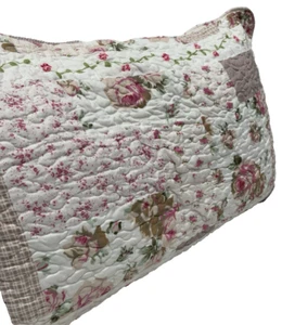 Luxury Pink Patchwork Style Rectangle Cushion Cover / Pillowsham Reversible  - Picture 1 of 10