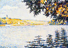 View of the Seine at Herblay 75cm x 53.4cm by Paul Signac Quality Canvas Print