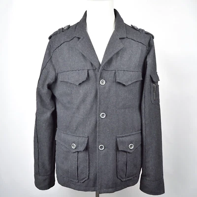 BKE Coat Mens Size XL/Large Gray Slim Fit Wool Blend Military M65 Field Jacket - Image 1 of 4