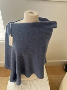 Minnie Rose Heather Blue Cashmere Ruana - Brand New With Tags - Picture 1 of 4