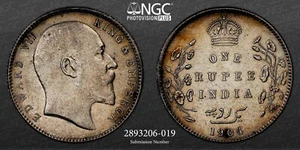 British India 1904B INDIA RUPEE NGC UNC Details - Picture 1 of 3