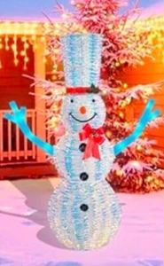 6 ft Iridescent Lighted Snowman/Pre Lit Indoor/Outdoor Christmas Decoration NEW - Picture 1 of 8