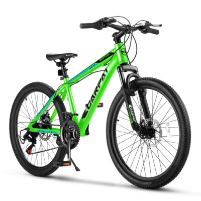 Bicicleta de 24 pulgadas para jóvenes niños cuadro de aluminio Shimano 21 velocidades bicicleta de montaña MTB Foto 1 de 4