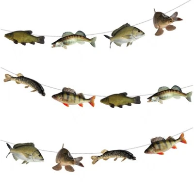 Fishing Fish Mix Bunting Birthday Events Party Decorations 12pcs - Image 1 of 4