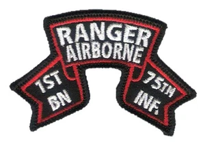 1st Ranger Battalion Scroll (old style) Wax Backed - 3 1/4" x 2 1/8" Merrowed - Picture 1 of 2