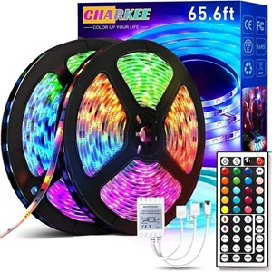 Tiras De Luz LED 65.6ft 20M Con Remoto RGB Cambio Color Tira Luces Para Cuartos - Picture 1 of 6