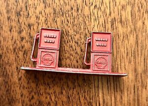Vintage 1950s Tootsietoy Shell Gasoline Diecast Metal Red Gas Pumps