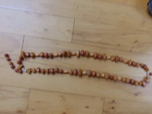 Collar de cuentas de madera vintage Estate Find VENTA DE JOYAS DE MADERA REAL - Imagen 1 de 8
