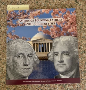 2015 America's Founding Fathers Currency Set Match Serial Numbers $1, $2 - Picture 1 of 2