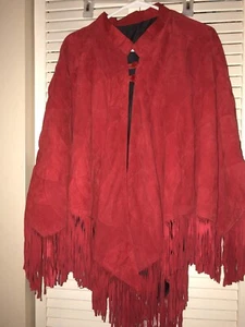 Capa de motociclista de cuero genuino vintage roja motocicleta alemana años 70 mujer. Capa - Imagen 1 de 10