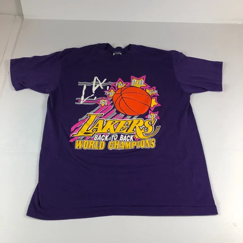 VTG 1987 NBA Champ Los Angeles Laker Shirt Adult Small* Purple Single Stitch Tee Cover