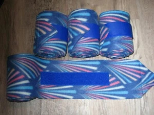 NUOVO set di 4 polo blu royal con multi starburst (gambe cavallo/pony) - Foto 1 di 1