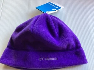 Columbia FAST TREK HAT Beanie YOUTH S/M Soft FLEECE Purple KIDS Stocking Cap NWT - Picture 1 of 6