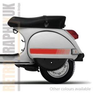 Adesivi Strisce Pannelli Laterali Vespa PX Stile Abarth | RED PLAIN | Scooter- - Foto 1 di 13