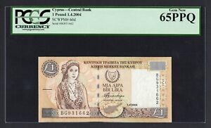 Cyprus One Pound 1-4-2004 P60d Uncirculated Grade 65