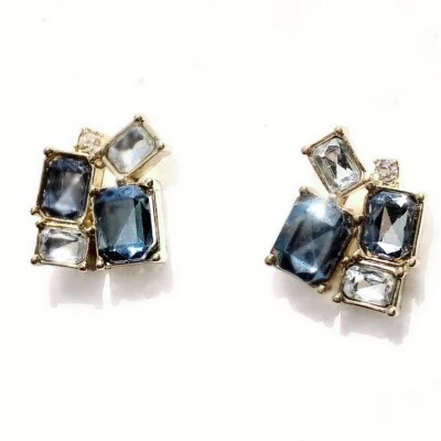 Banana Republic Women's Lapis Cube Blue Crystal Cluster  Stud Earrings NWT 38 - Image 1 of 4