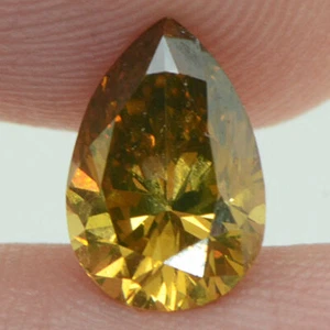 Loose Pear Shape Diamond Fancy Brownish Orange 1.32 Carat VS2 Certified Enhanced - Picture 1 of 9