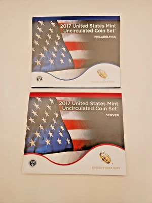 2017 US MINT UNCIRCULATED COIN SET- Philadelphia, Denver Mints. Excellent in box - Image 1 of 4