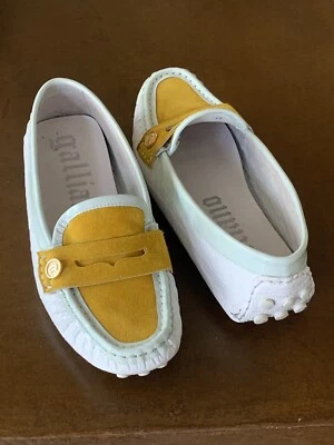 JOHN GALLIANO Alligator Patent Leather White Loafers 40 - Image 1 of 4