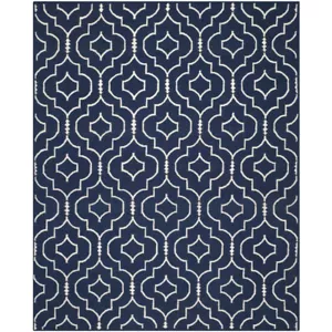 SAFAVIEH Dhurries DHU637D Handwoven Navy / Ivory Rug - Picture 1 of 24