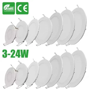 LED Panel Einbaustrahler Einbauleuchte Deckenleuchte Flach Rund Einbau Spot 230V - Bild 1 von 19