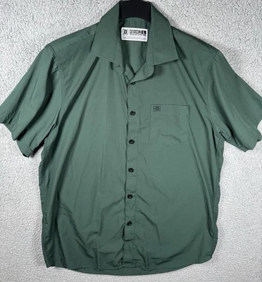 Dixxon Shirt Mens Large Green Performance Bamboo Series Pocket Button Up - Image 1 of 4