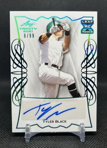 2021 Leaf Trinity TYLER BLACK Rookie PLATINUM XRC AUTO 08/99 Brewers RC SP - Picture 1 of 3
