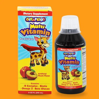 GirafKids Multivitamin for Kids with B Complex & Omega 3, 8 fl oz - Image 1 of 4
