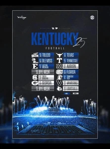 2025 UK University of Kentucky Wildcats Football Schedule Poster GO WILDCATS  - Picture 1 of 1