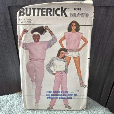 VINTAGE! 6318 Butterick Sz 14-16-18 Sewing Pattern Misses 1980s Clothes - Image 1 of 2