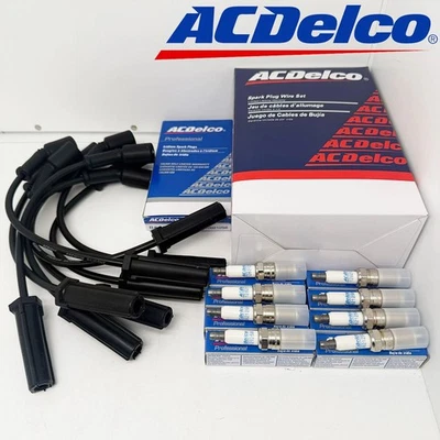 ACDelco 8X 41-110 Spark Plug & 9748UU Wire Set For Chevrolet GMC 4.8L 5.3L 6.0L - Image 1 of 4