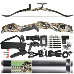 56 Zoll Bogenschießen Recurve Bogen Takedown Jagdbogen 30-50lbs Erwachsene Bogen - Picture 1 of 16