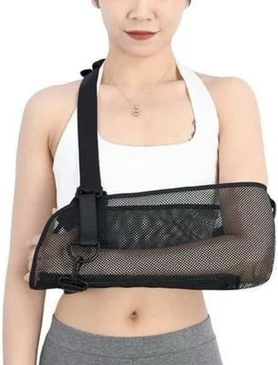 Arm Sling Shoulder Immobilizer for Women and Men Black Adjustable Breathable NEW - Image 1 of 4
