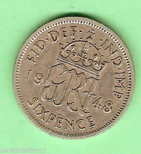 1948 GREAT BRITAIN SIXPENCE - Picture 1 of 2