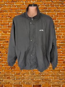MENS SLAZENGER GOLF SIZE UK XL LARGE BLACK LIGHT CASUAL ZIP SPORT JACKET COAT - Picture 1 of 5