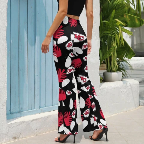 Kansas City Chiefs Women's Bell-bottoms Women's Printed Pants Soft and Elastic Cover