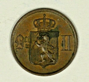 Norway 2 Ore 1884  AU+  stain   A1277 - Picture 1 of 2