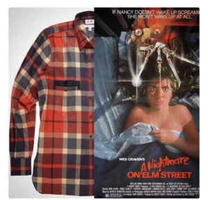 JC#RT A Nightmare On Elm Street Flannel OOP Shirt M plaid Freddy Kreuger horror - Picture 1 of 13