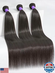 LUVME Real Human Hair Bundles Virgin Hair 12 14 16 Inches 12A Grade Peruvian - Picture 1 of 5