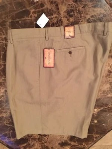 Caribbean Joe •Khaki Pleated Shorts• MENS 54" Waist• NEW W/Tags - Picture 1 of 1