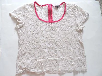 Lily Rose 女孩白色/粉色衬衫上衣 - 尺寸:M () — 第 1/4 张图片