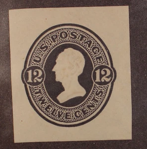 Scott U93 - 12 Cents Clay - Mint Cut Square - Very Fine - SCV - $100.00 - Picture 1 of 1